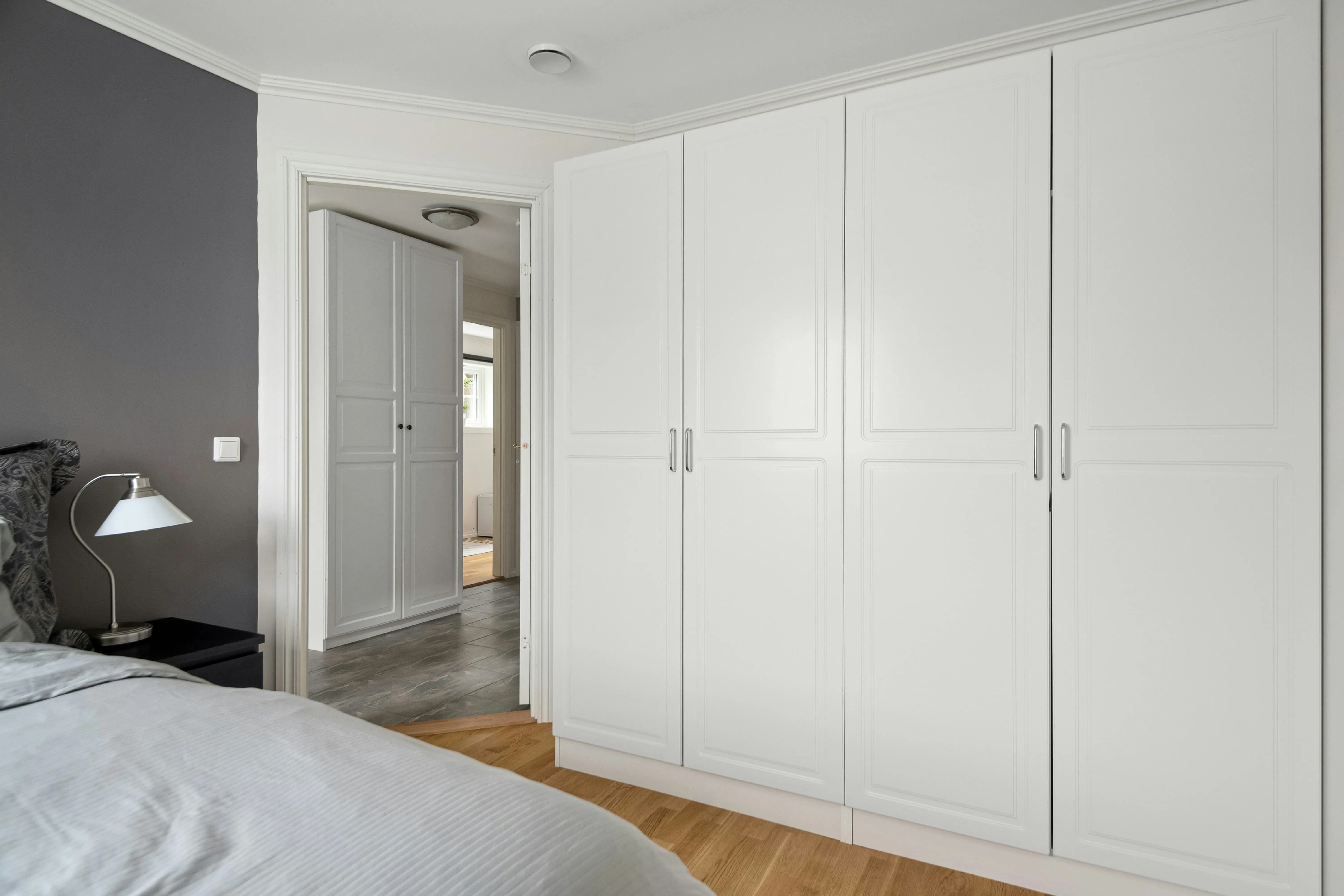 Modern White High-Gloss Wardrobe