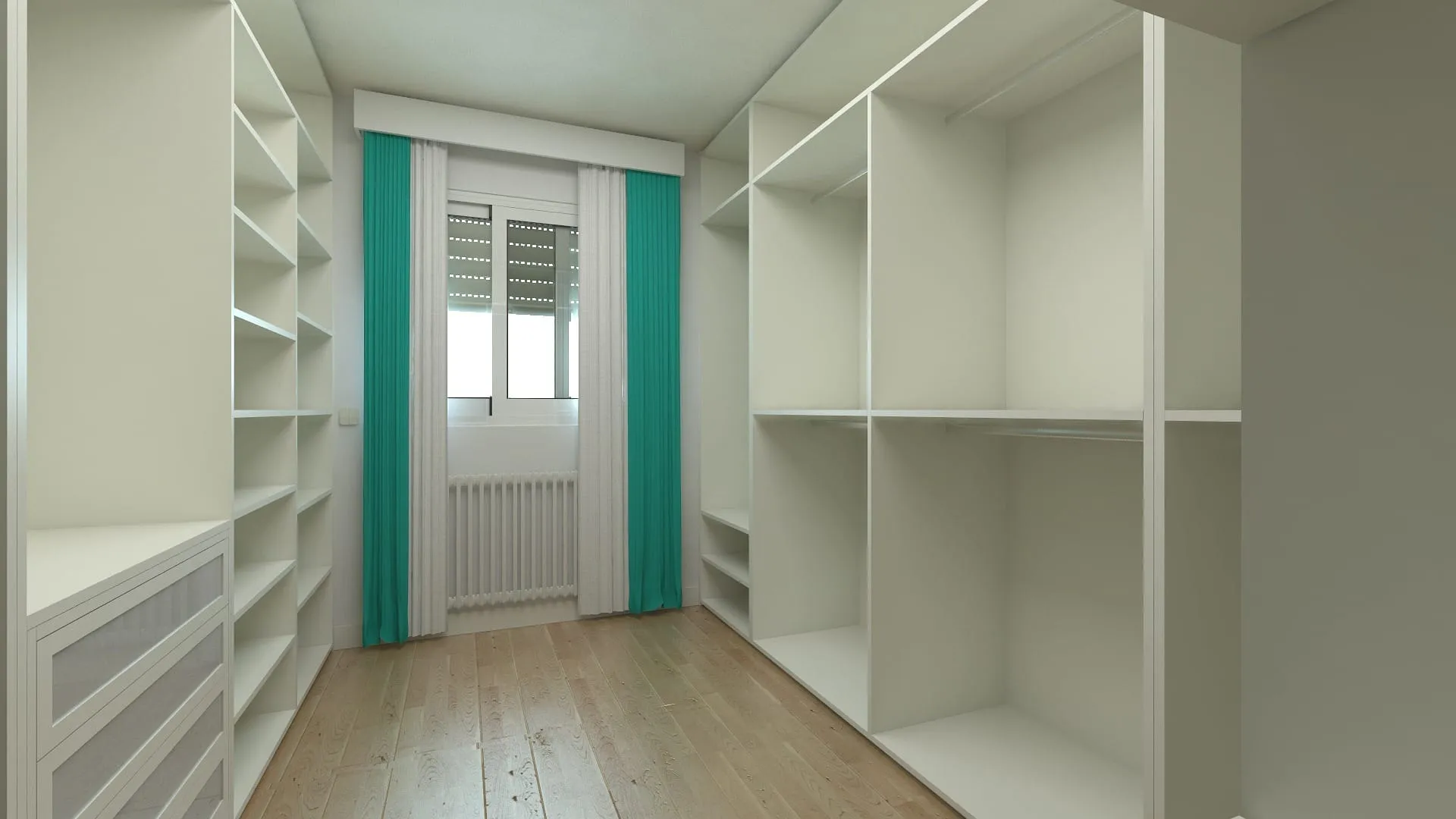 Elegant Mirror Wall Walk-In Closet