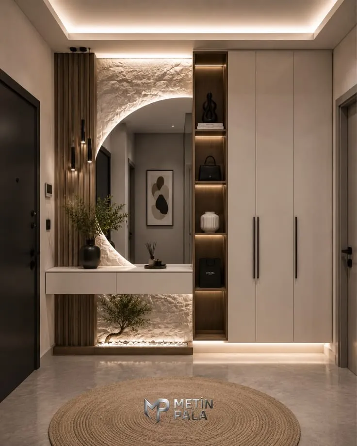 Luxury White High-Gloss Dressing Room