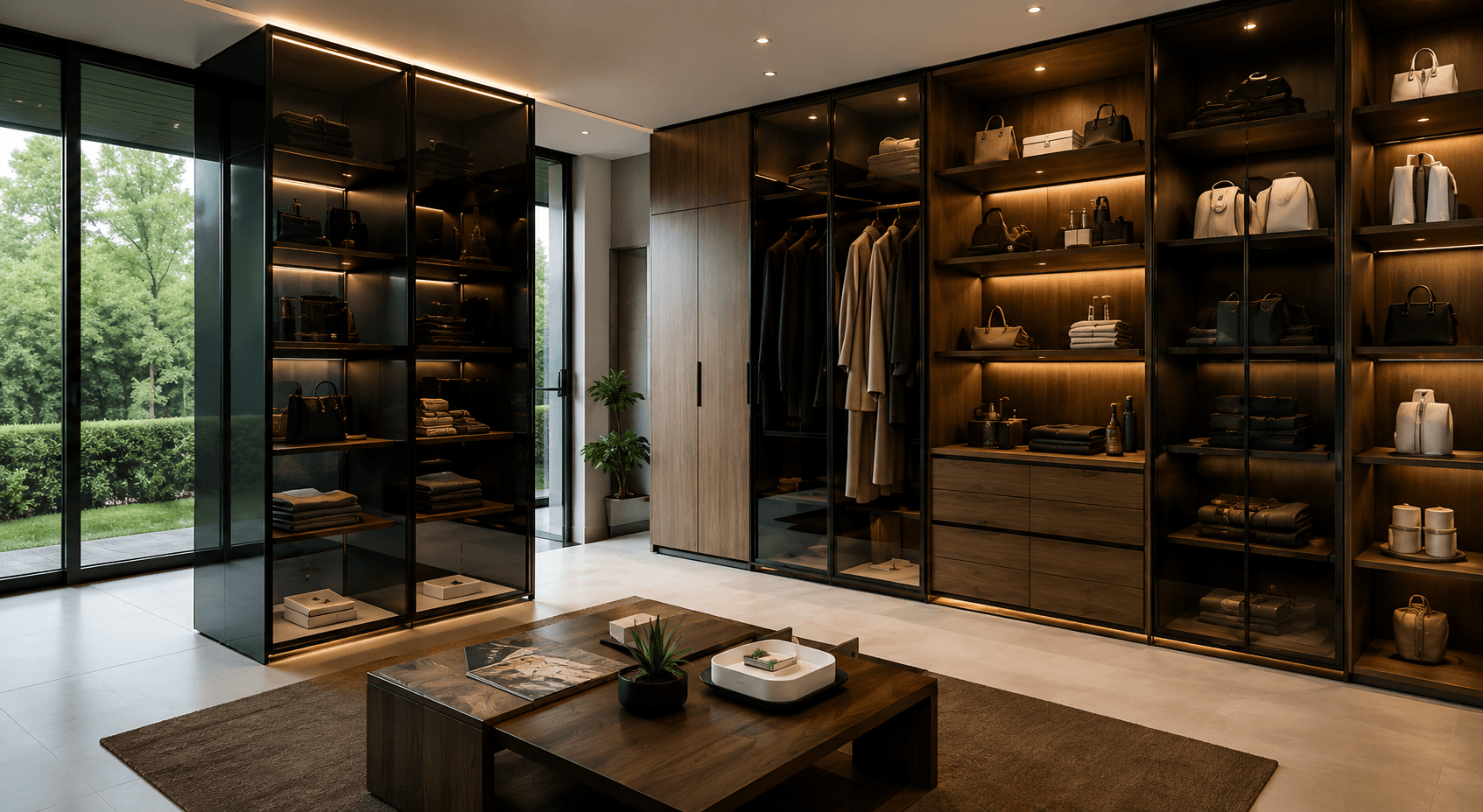 Luxury walk-in wardrobe