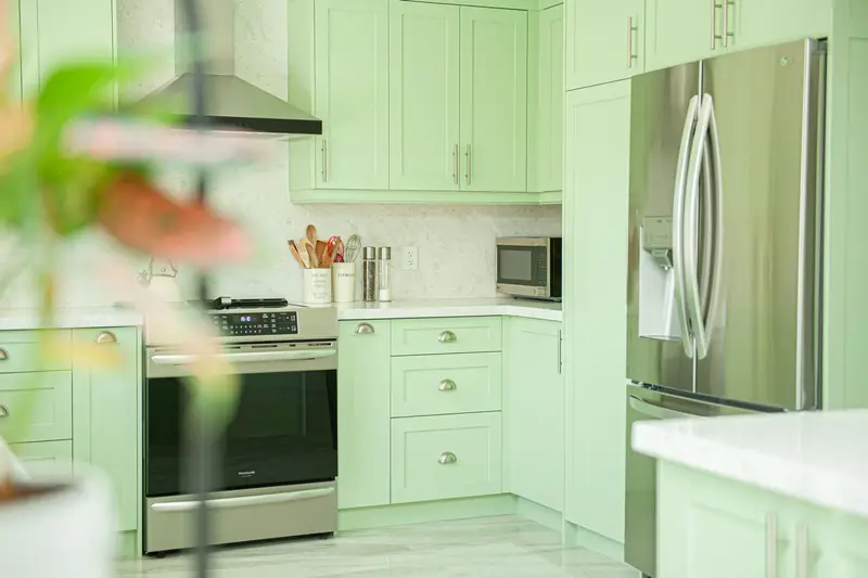 Green modular kitchen design