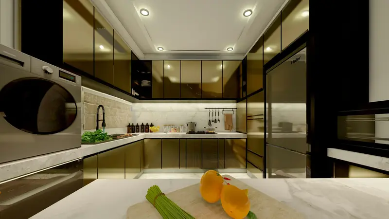 U-shaped modular kitchen design